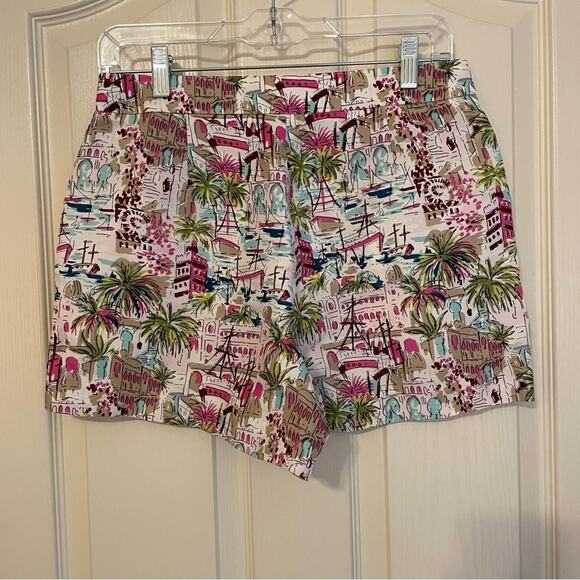 J. Crew Linen Lyocell City Scene‎ Tropical Trees Shorts Size 6 - Picture 3 of 7